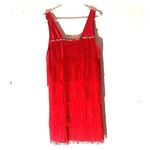 Salsa dancing red dress